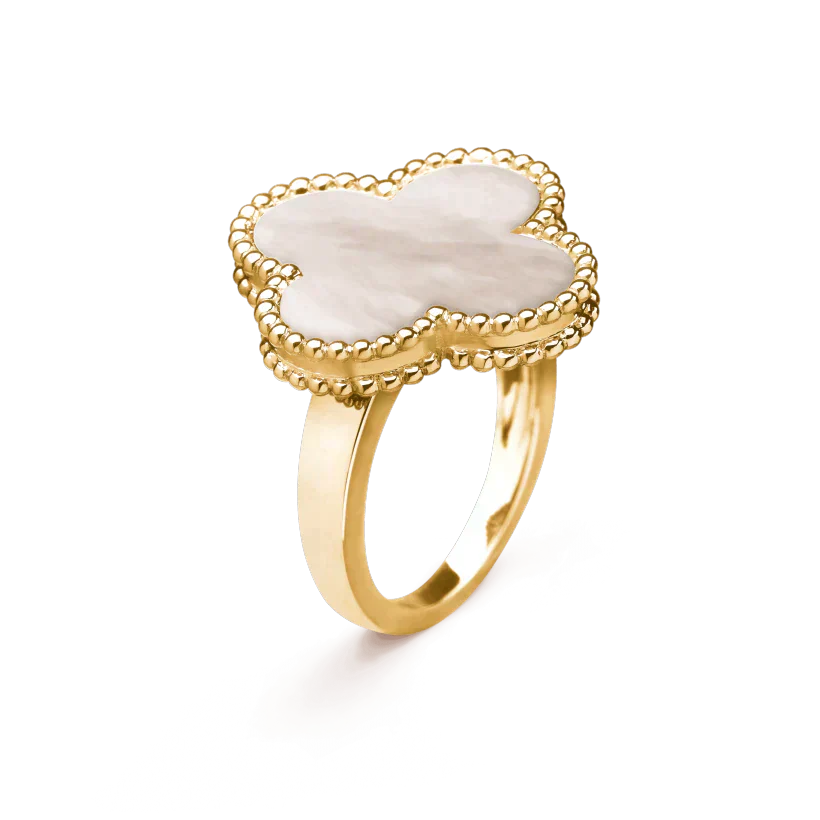 [LumiVibe]CLOVER WHITE MOP RING