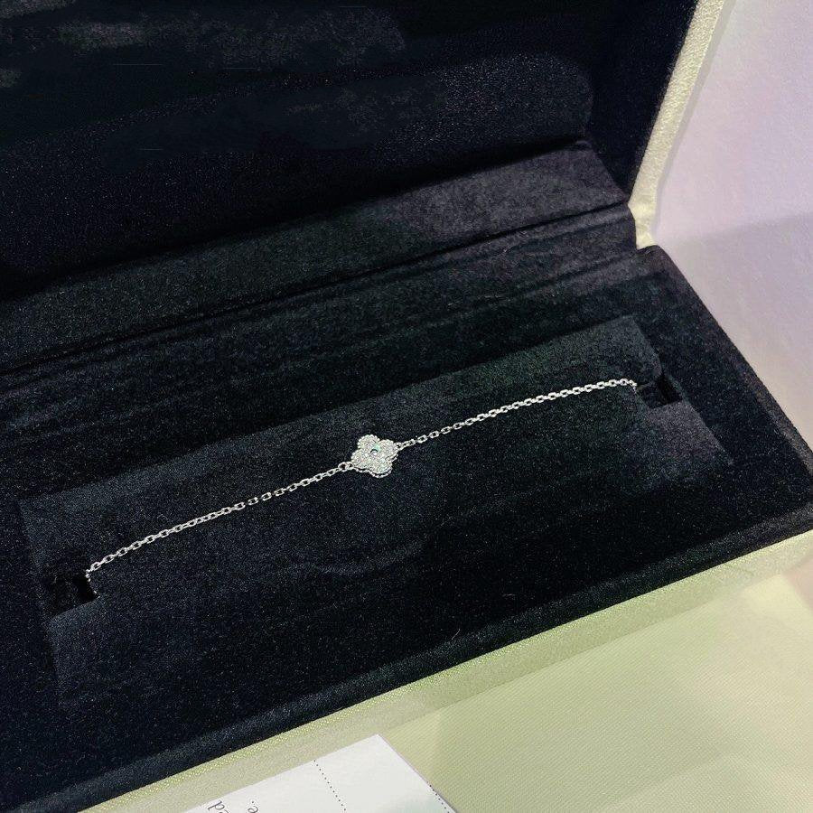 [LumiVibe]CLOVER  SINGLE FLOWER BRACELET SILVER