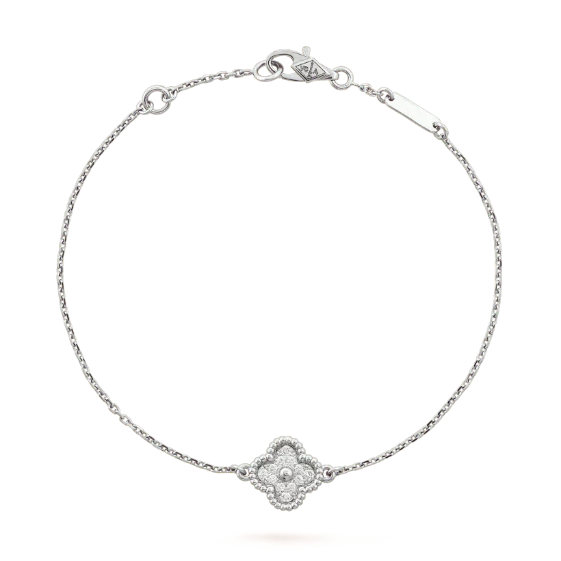 [LumiVibe]CLOVER  SINGLE FLOWER BRACELET SILVER