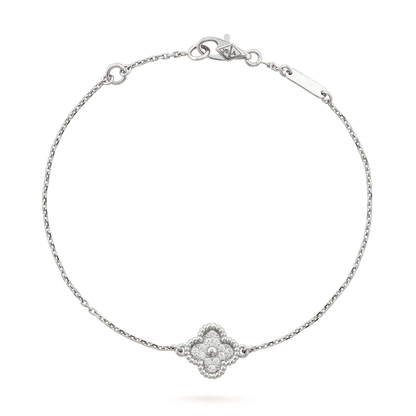 [LumiVibe]CLOVER  SINGLE FLOWER BRACELET SILVER
