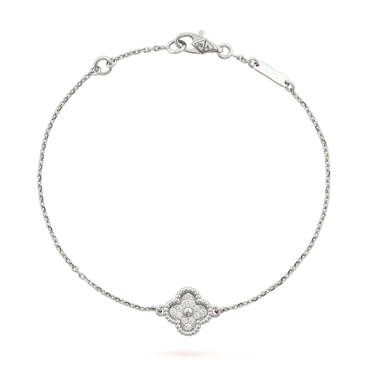 [LumiVibe]CLOVER  SINGLE FLOWER BRACELET SILVER