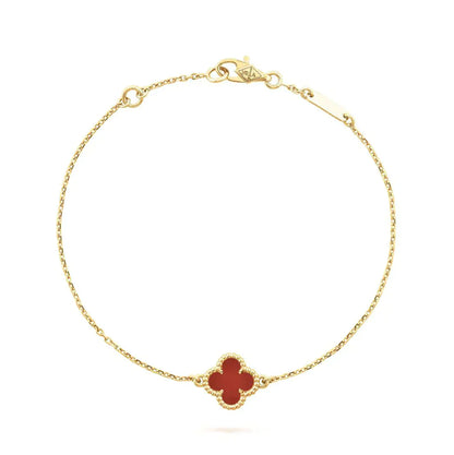 [LumiVibe]CLOVER  CARNELIAN SINGLE FLOWER BRACELET