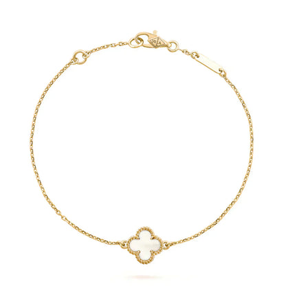 [LumiVibe]CLOVER WHITE MOP SINGLE FLOWER BRACELET