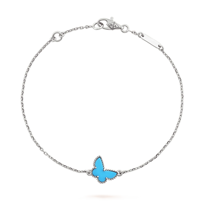 [LumiVibe]BUTTERFLY TURQUOISE BUTTERFLY BRACELET SILVER