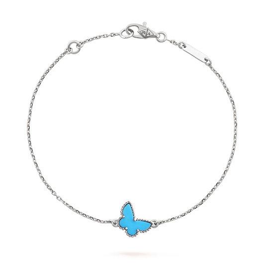 [LumiVibe]BUTTERFLY TURQUOISE BUTTERFLY BRACELET SILVER