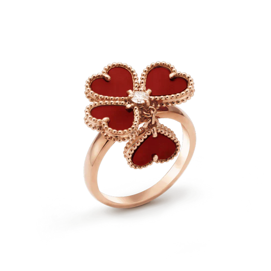 [LumiVibe]SWEET CLOVER CARNELIAN RING