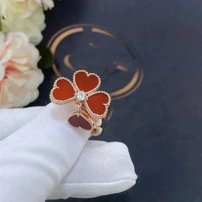 [LumiVibe]SWEET CLOVER CARNELIAN RING