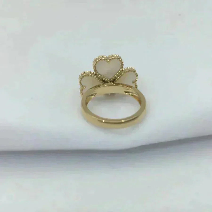 [LumiVibe]SWEET CLOVER WHITE MOP RING
