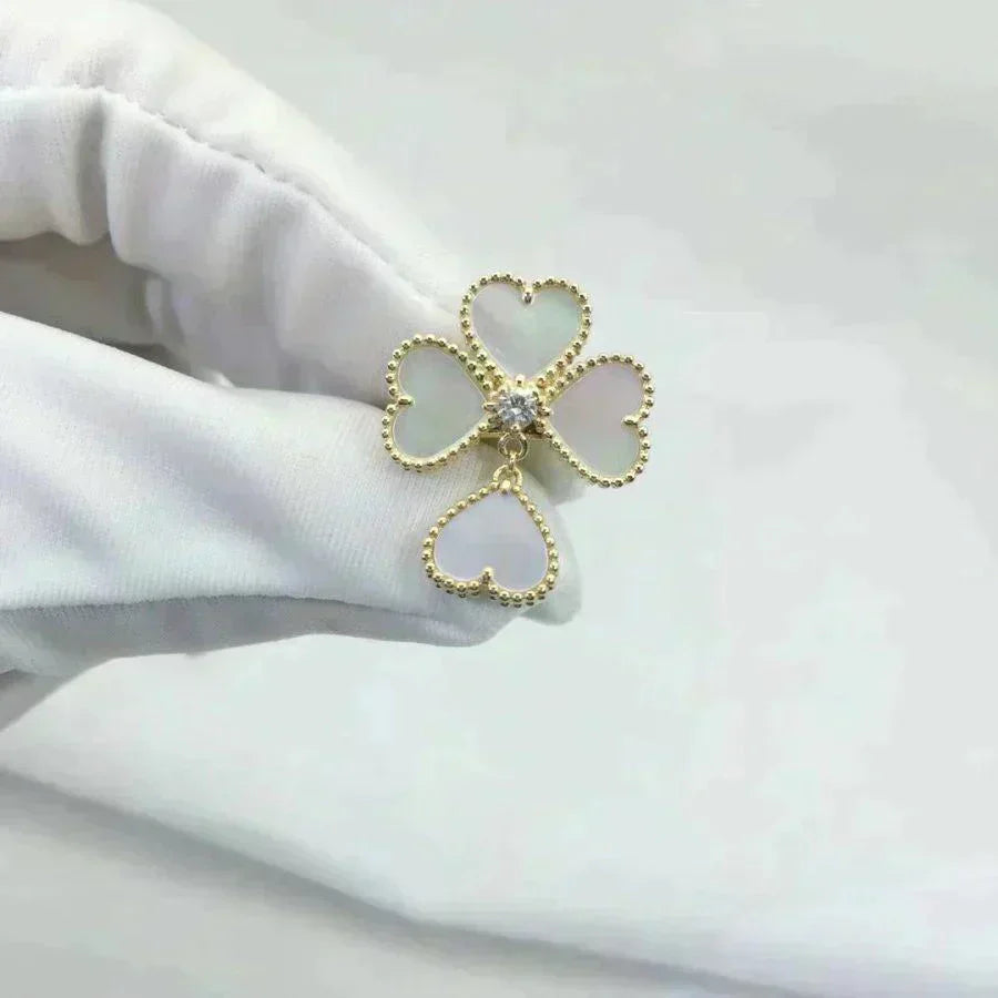 [LumiVibe]SWEET CLOVER WHITE MOP RING