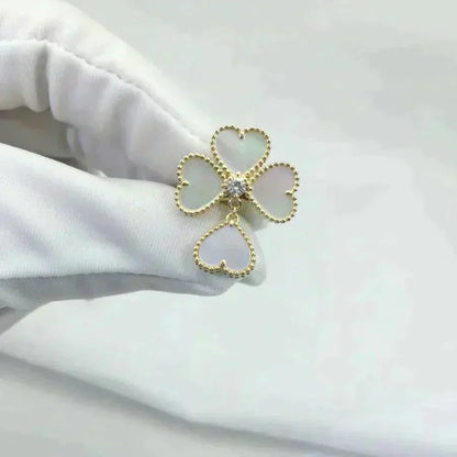 [LumiVibe]SWEET CLOVER WHITE MOP RING