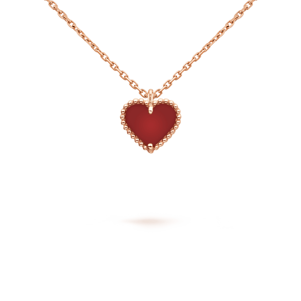[LumiVibe]SWEET CLOVER CARNELIAN HEART NECKLACE