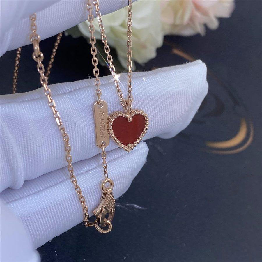 [LumiVibe]SWEET CLOVER CARNELIAN HEART NECKLACE
