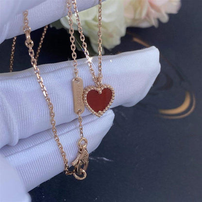 [LumiVibe]SWEET CLOVER CARNELIAN HEART NECKLACE