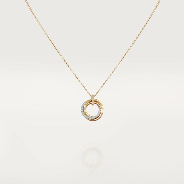 [LumiVibe]TRINITY NECKLACE SILVER GOLD PINK GOLD DIAMONDS