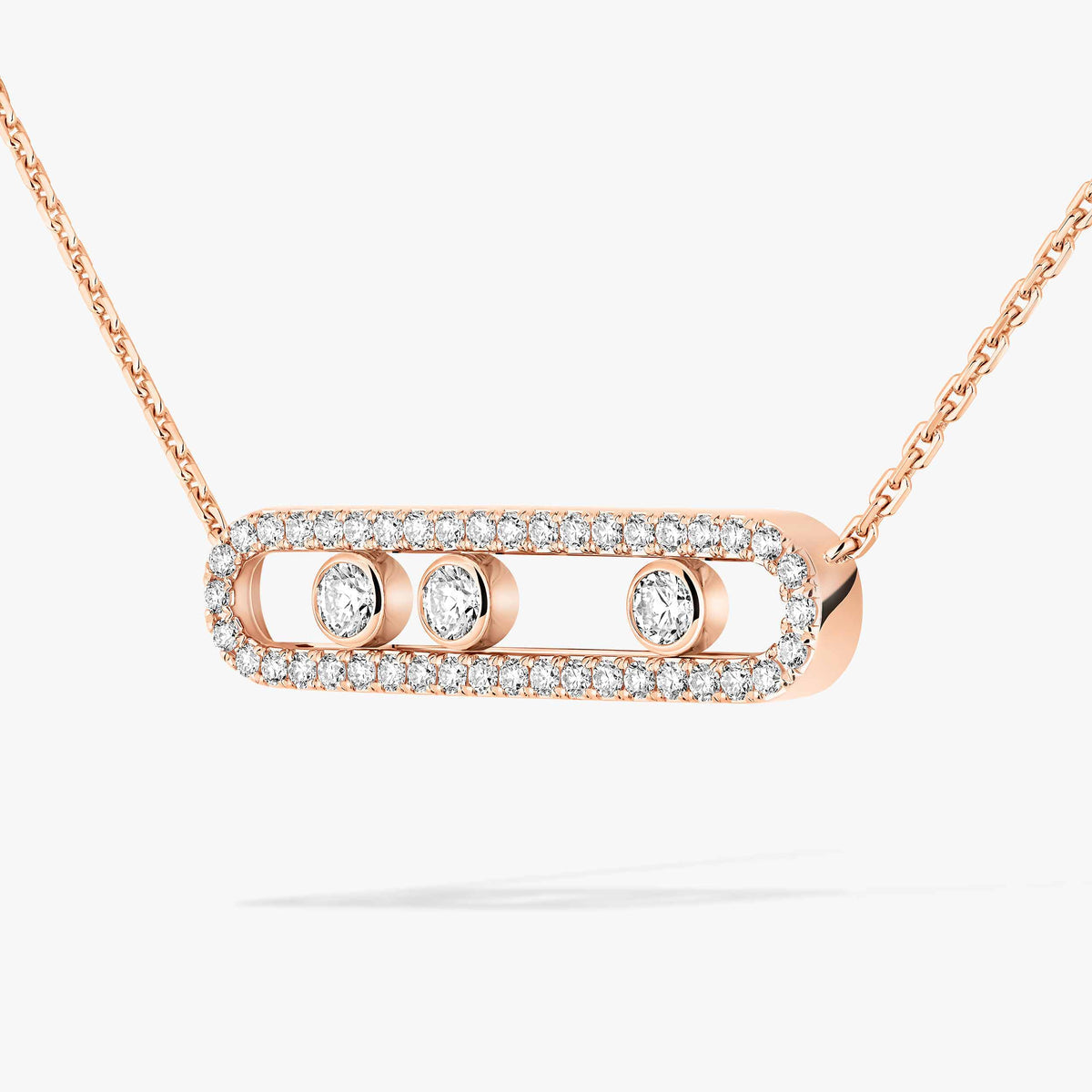 [LumiVibe] Move Pave_ Rose Gold Diamond Necklace