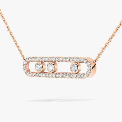 [LumiVibe] Move Pave_ Rose Gold Diamond Necklace