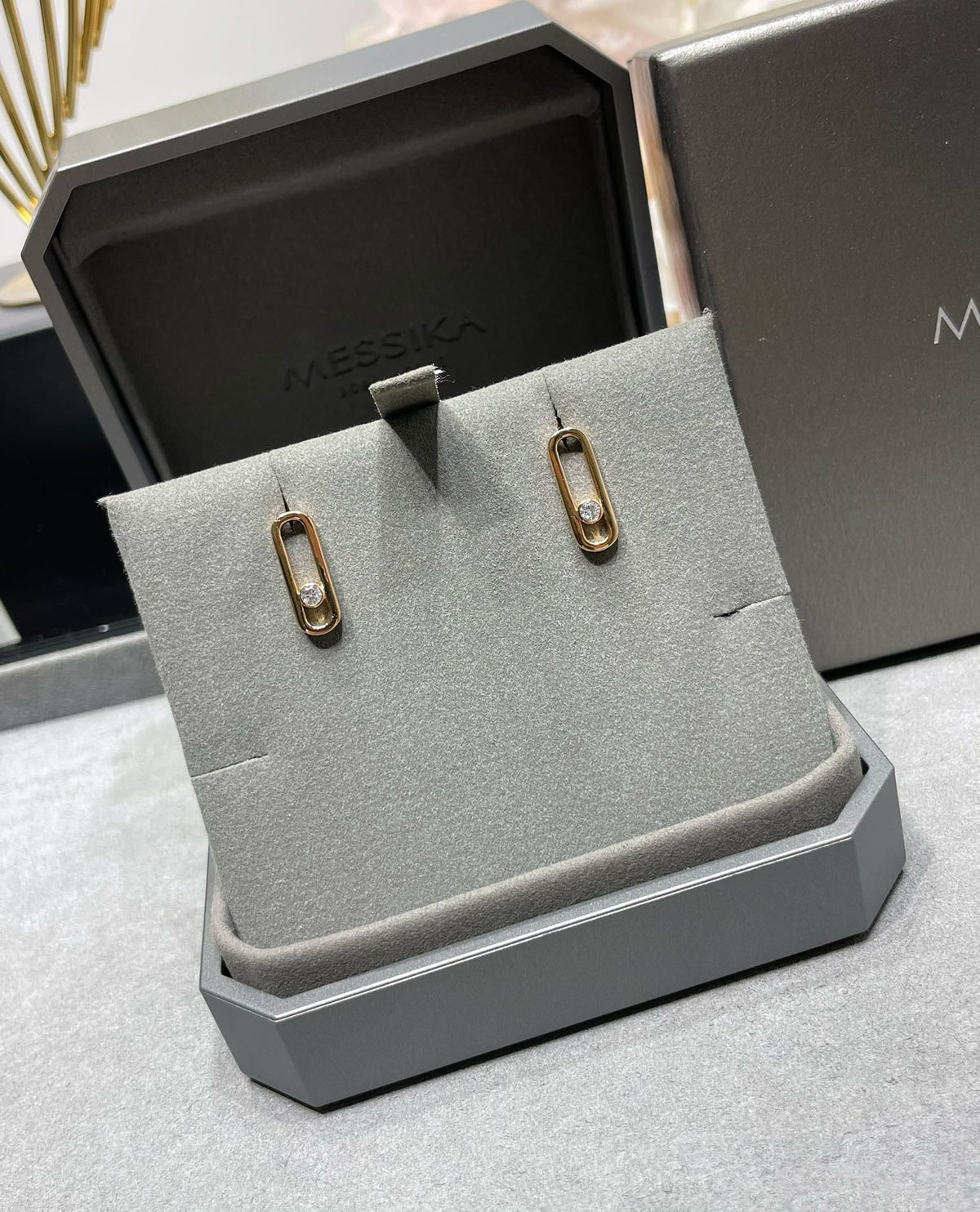 [LumiVibe]MOVE UNO SMALL 1 DIAMOND EARRINGS