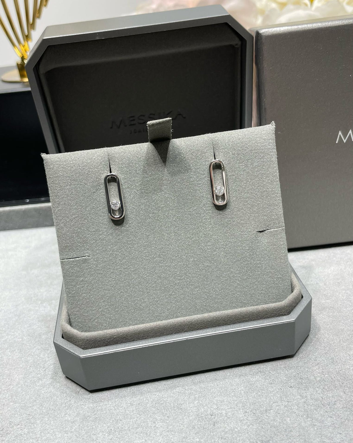 [LumiVibe]MOVE UNO SMALL 1 DIAMOND EARRINGS