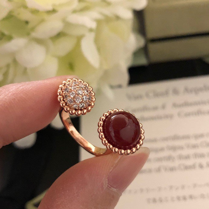 [LumiVibe]PERLEE COULEURS DIAMOND ROSE GOLD BETWEEN THE FINGER RING
