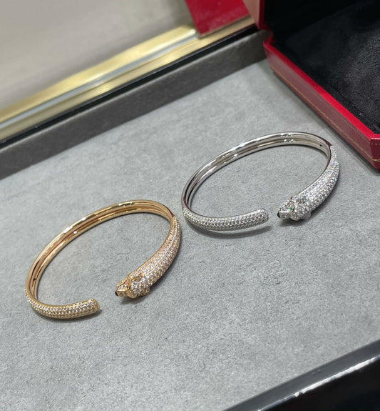 [LumiVibe]PANTHERE FULL DIAMOND OPEN BRACELET