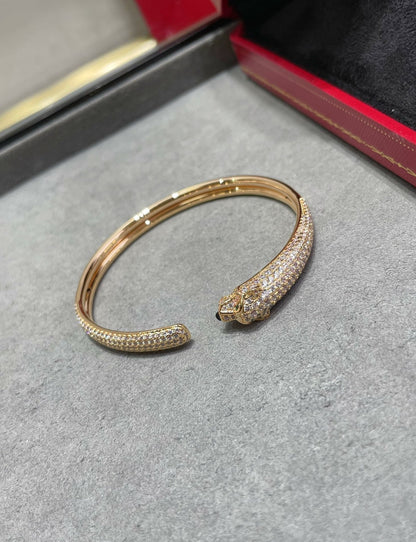 [LumiVibe]PANTHERE FULL DIAMOND OPEN BRACELET