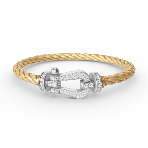 [LumiVibe]FORCE LARGE HORSESHOE FULL DIAMOND BRACELET SILVER