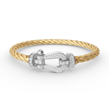 [LumiVibe]FORCE LARGE HORSESHOE FULL DIAMOND BRACELET SILVER