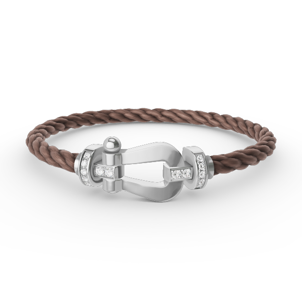 [LumiVibe]FORCE LARGE HORSESHOE HALF DIAMOND BRACELET SILVER