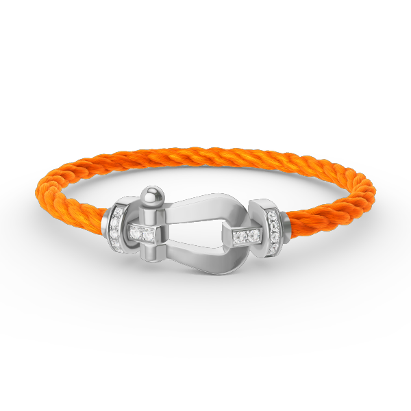 [LumiVibe]FORCE LARGE HORSESHOE HALF DIAMOND BRACELET SILVER