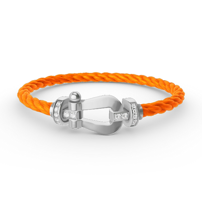 [LumiVibe]FORCE LARGE HORSESHOE HALF DIAMOND BRACELET SILVER