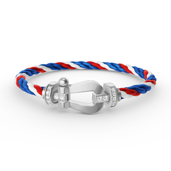 [LumiVibe]FORCE LARGE HORSESHOE HALF DIAMOND BRACELET SILVER