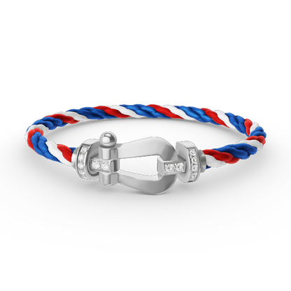[LumiVibe]FORCE LARGE HORSESHOE HALF DIAMOND BRACELET SILVER