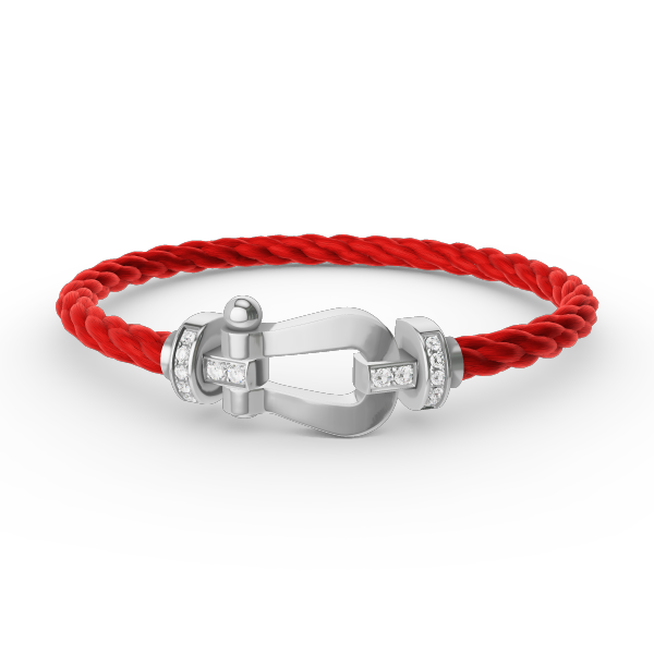 [LumiVibe]FORCE LARGE HORSESHOE HALF DIAMOND BRACELET SILVER