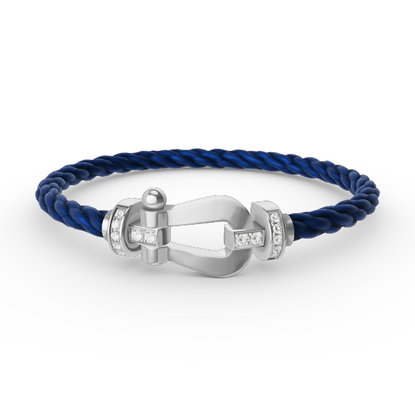 [LumiVibe]FORCE LARGE HORSESHOE HALF DIAMOND BRACELET SILVER