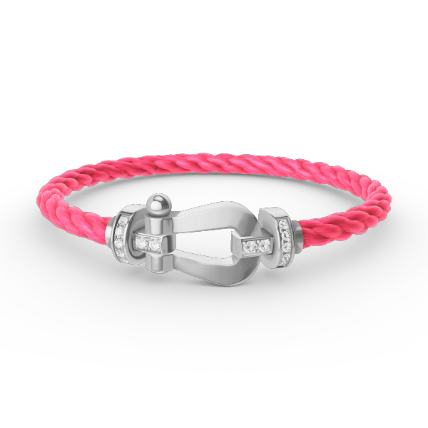 [LumiVibe]FORCE LARGE HORSESHOE HALF DIAMOND BRACELET SILVER