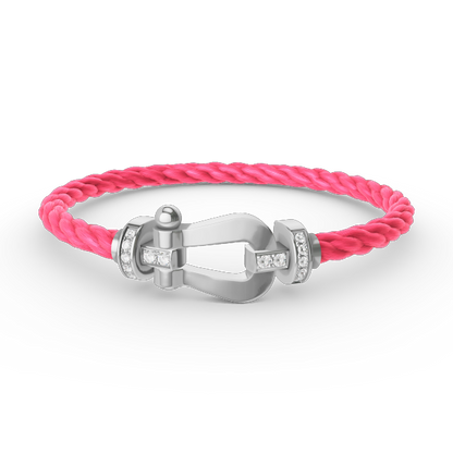 [LumiVibe]FORCE LARGE HORSESHOE HALF DIAMOND BRACELET SILVER