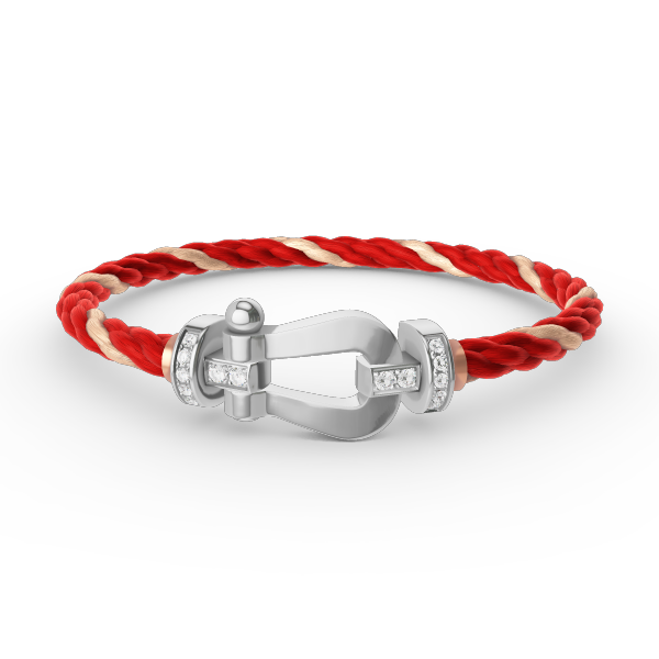 [LumiVibe]FORCE LARGE HORSESHOE HALF DIAMOND BRACELET SILVER
