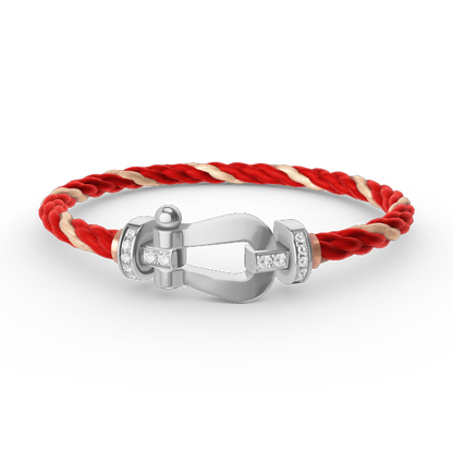 [LumiVibe]FORCE LARGE HORSESHOE HALF DIAMOND BRACELET SILVER