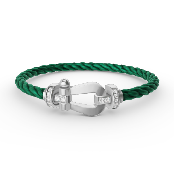 [LumiVibe]FORCE LARGE HORSESHOE HALF DIAMOND BRACELET SILVER