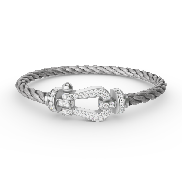 [LumiVibe]FORCE LARGE HORSESHOE FULL DIAMOND BRACELET SILVER