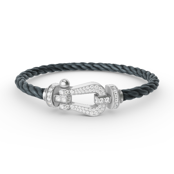 [LumiVibe]FORCE LARGE HORSESHOE FULL DIAMOND BRACELET SILVER