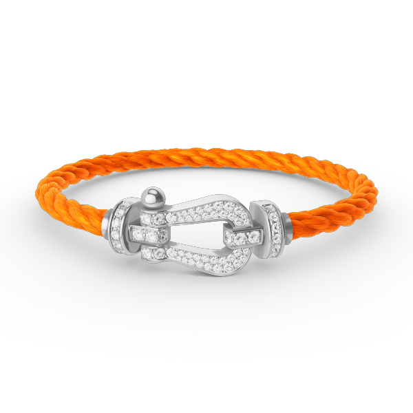[LumiVibe]FORCE LARGE HORSESHOE FULL DIAMOND BRACELET SILVER