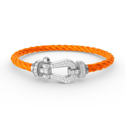 [LumiVibe]FORCE LARGE HORSESHOE FULL DIAMOND BRACELET SILVER