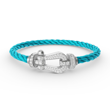 [LumiVibe]FORCE LARGE HORSESHOE FULL DIAMOND BRACELET SILVER