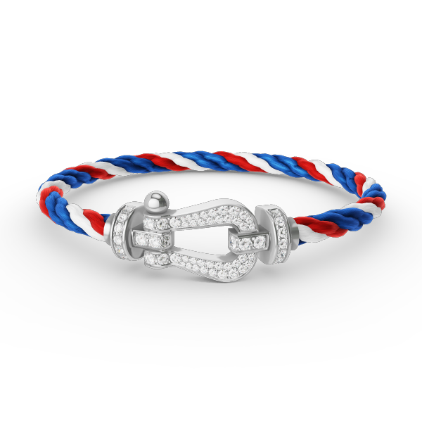 [LumiVibe]FORCE LARGE HORSESHOE FULL DIAMOND BRACELET SILVER