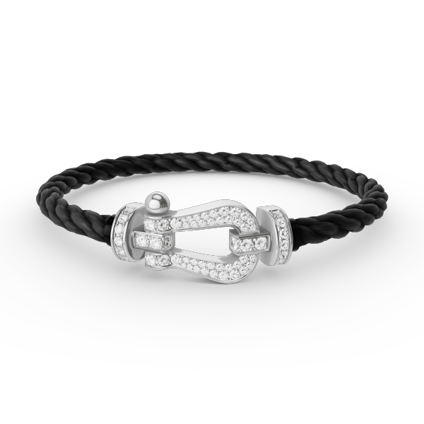 [LumiVibe]FORCE LARGE HORSESHOE FULL DIAMOND BRACELET SILVER