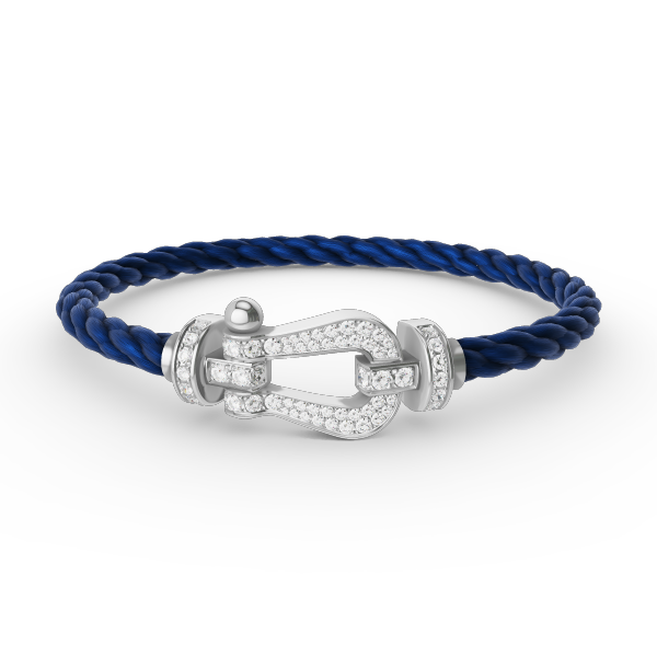 [LumiVibe]FORCE LARGE HORSESHOE FULL DIAMOND BRACELET SILVER