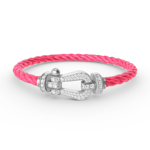 [LumiVibe]FORCE LARGE HORSESHOE FULL DIAMOND BRACELET SILVER