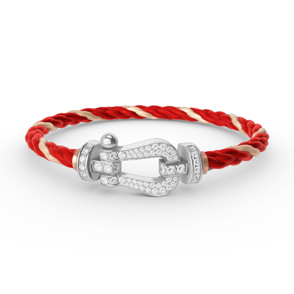 [LumiVibe]FORCE LARGE HORSESHOE FULL DIAMOND BRACELET SILVER