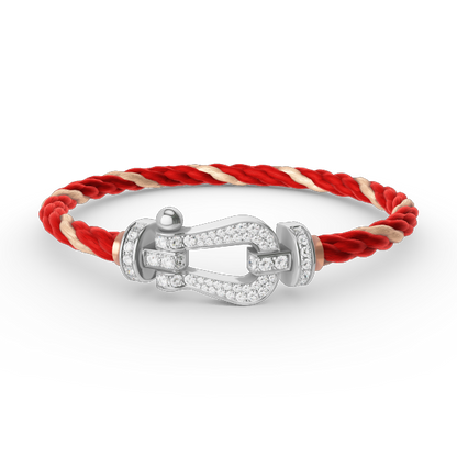 [LumiVibe]FORCE LARGE HORSESHOE FULL DIAMOND BRACELET SILVER